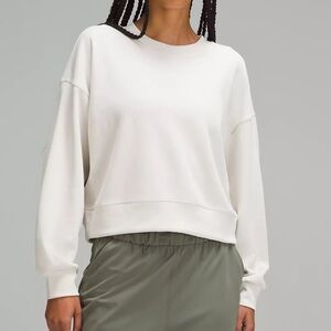 Lululemon White Perfectly Oversized Cropped Crewneck